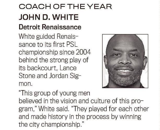  John D. White Coach of the Year